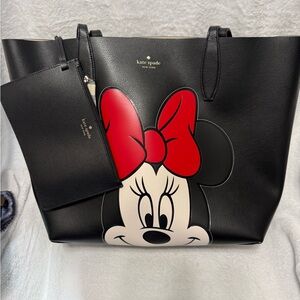Kate Spade Black and Red Minnie Mouse Tote